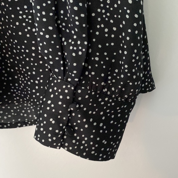 Lane Bryant Cold Shoulder Polka Dot Blouse - Picture 3 of 4